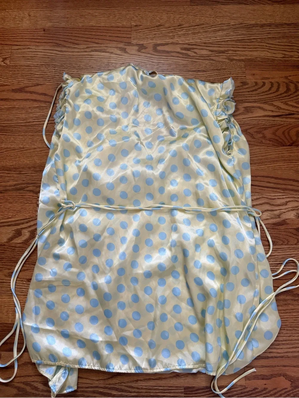 Vintage Y2K baby doll lingerie dress  and robe Polka Dot Lace-Trim small